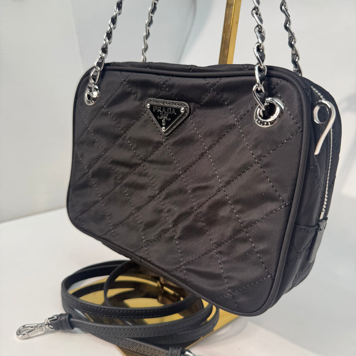 Prada Tessuto Impuntu Quilted Crossbody Bag