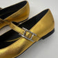 Hermes Mary Jane Gold Shoes