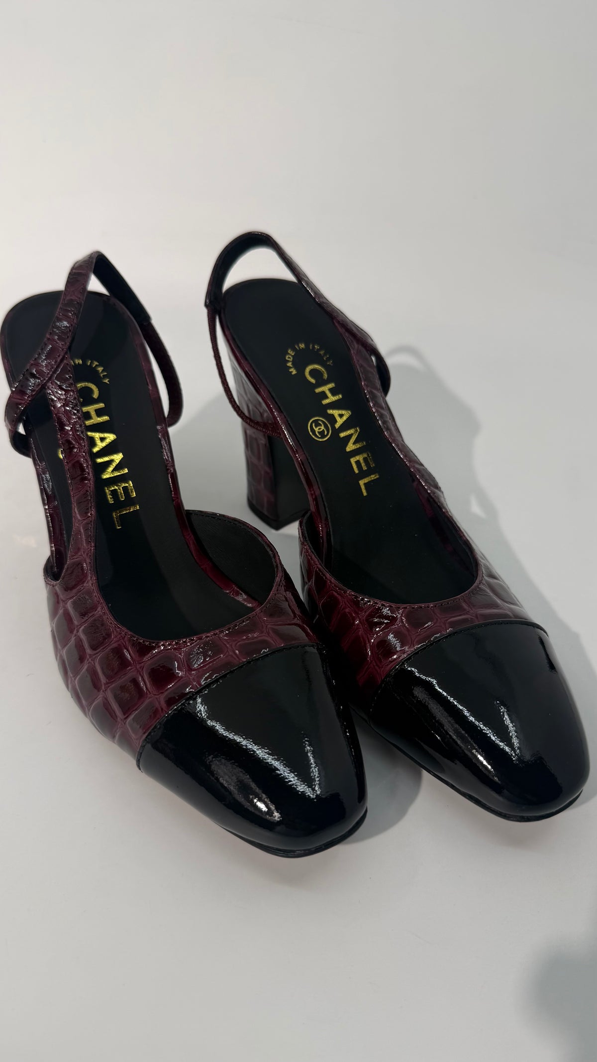 Chanel Croc Slingback Pumps