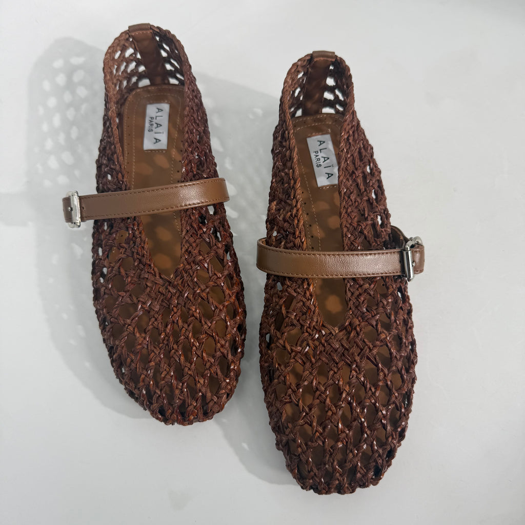 Alaia Net Flats (Brown)