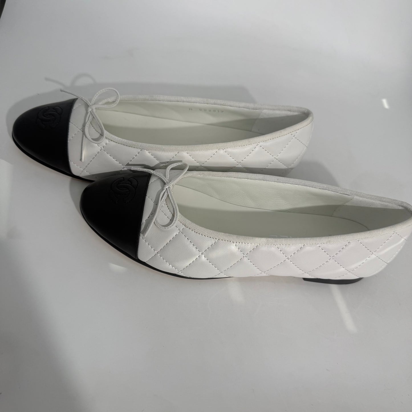 Chanel Quilted Ballet Shoes (White)