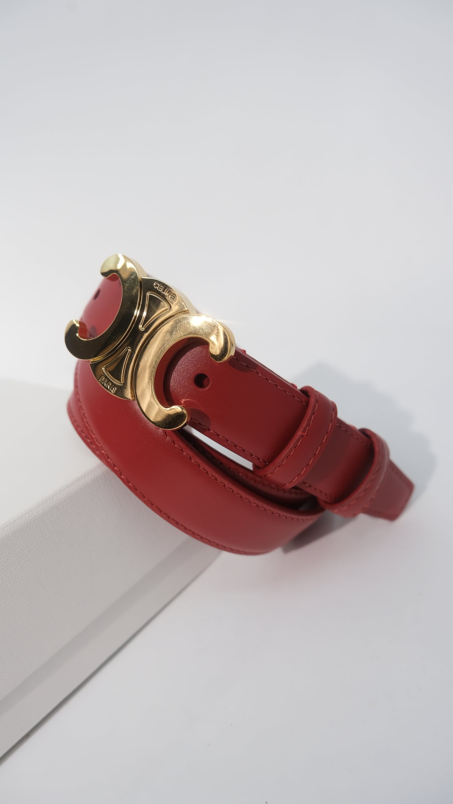 Celine Triomphe Belt (Red)