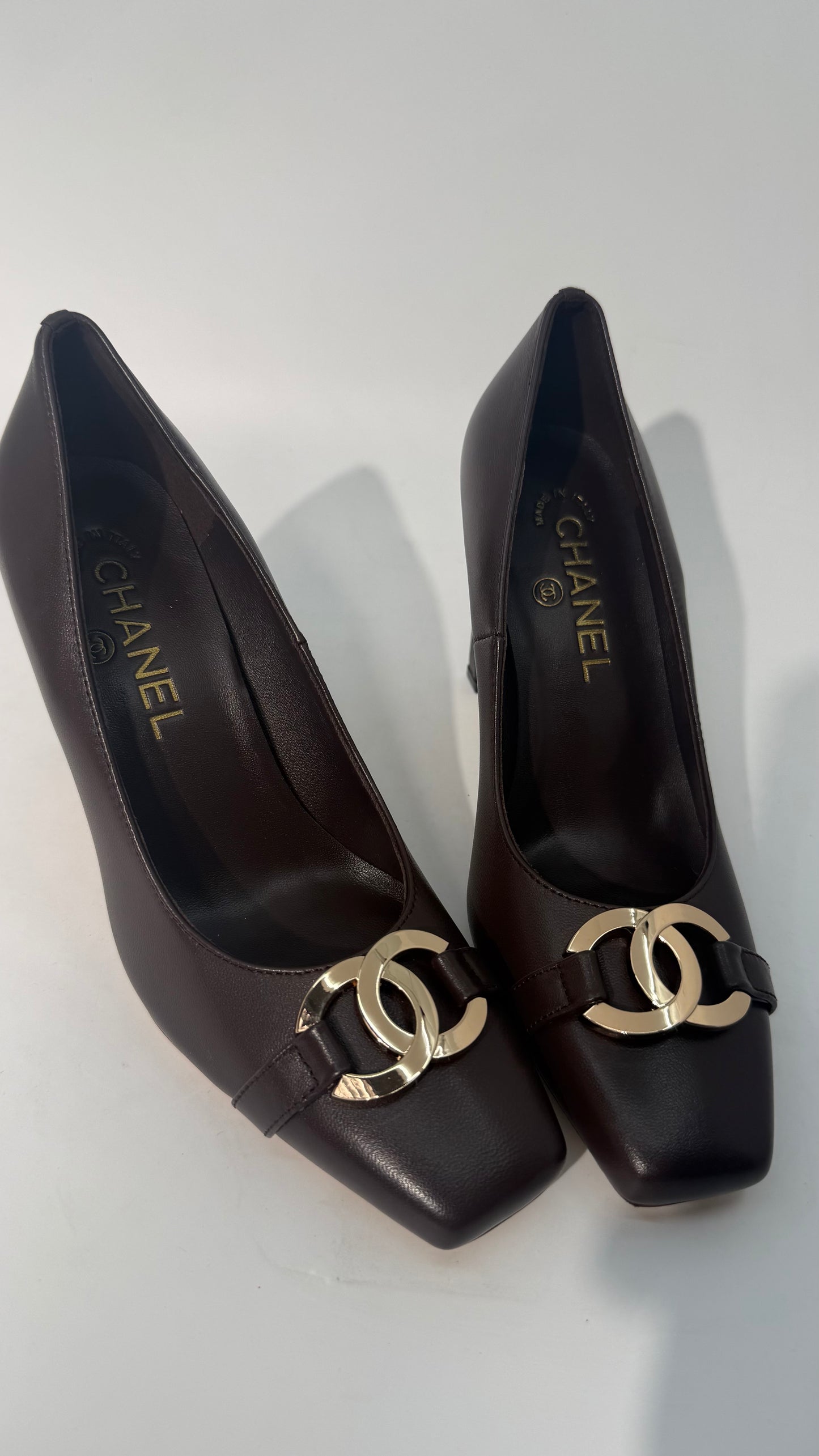 Chanel Square Cap Toe Pumps