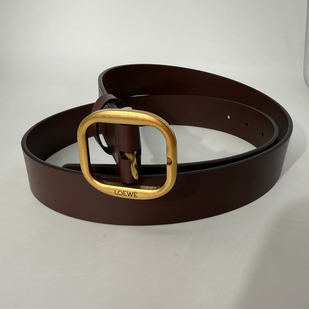 Loewe Buckle Belt (Dark Brown/Maroon)