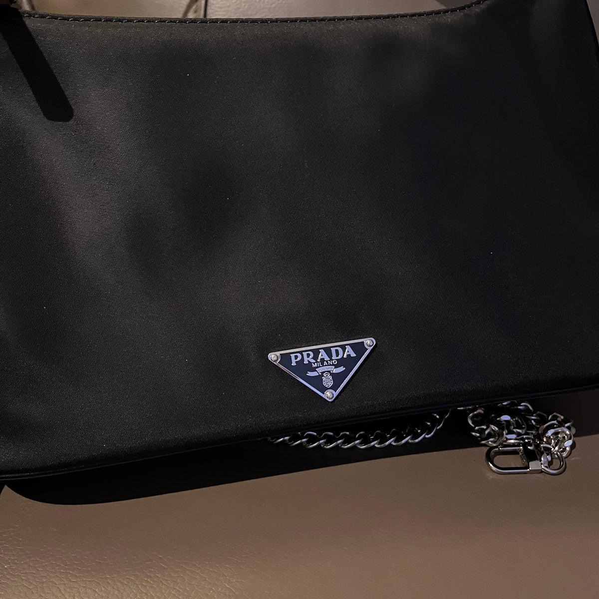 Prada Mini Baguette 2.0 (with silver chain)
