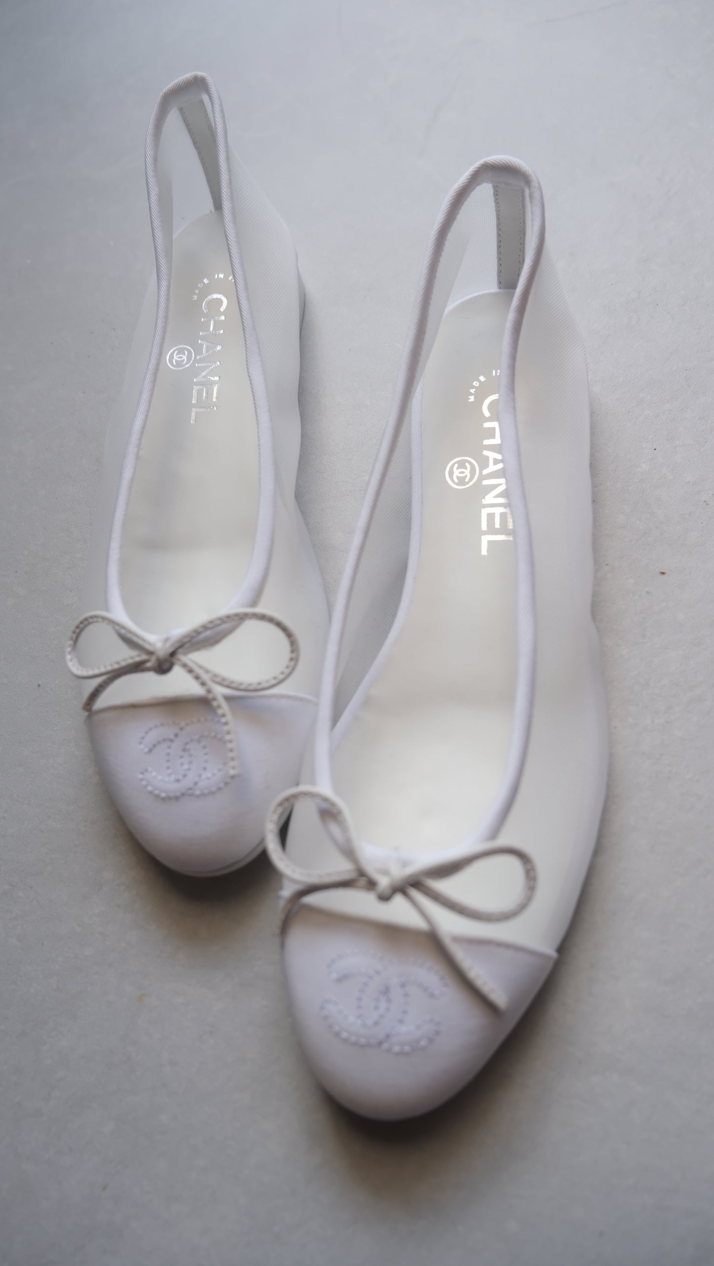 Chanel Mesh Summer Flats (White)
