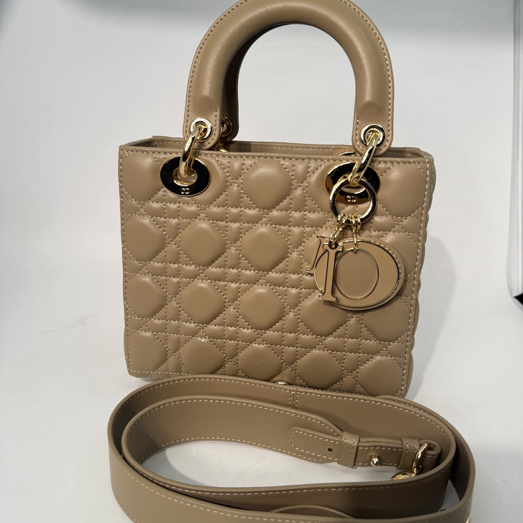 Lady Dior Cannage Taupe Crossbody