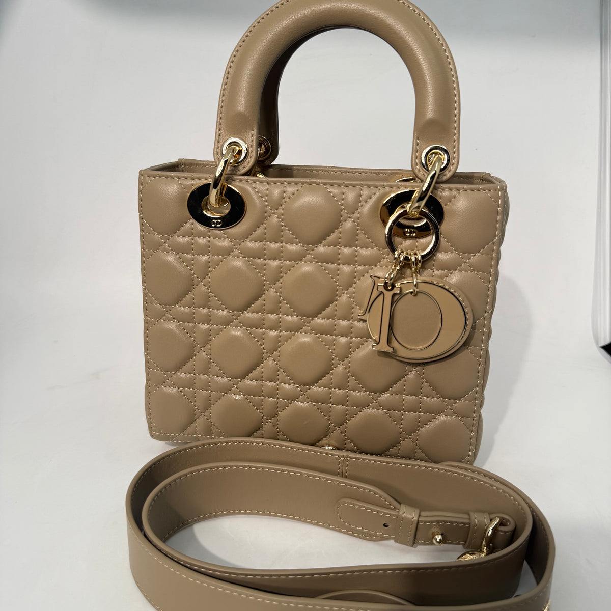 Lady Dior Cannage Taupe Crossbody