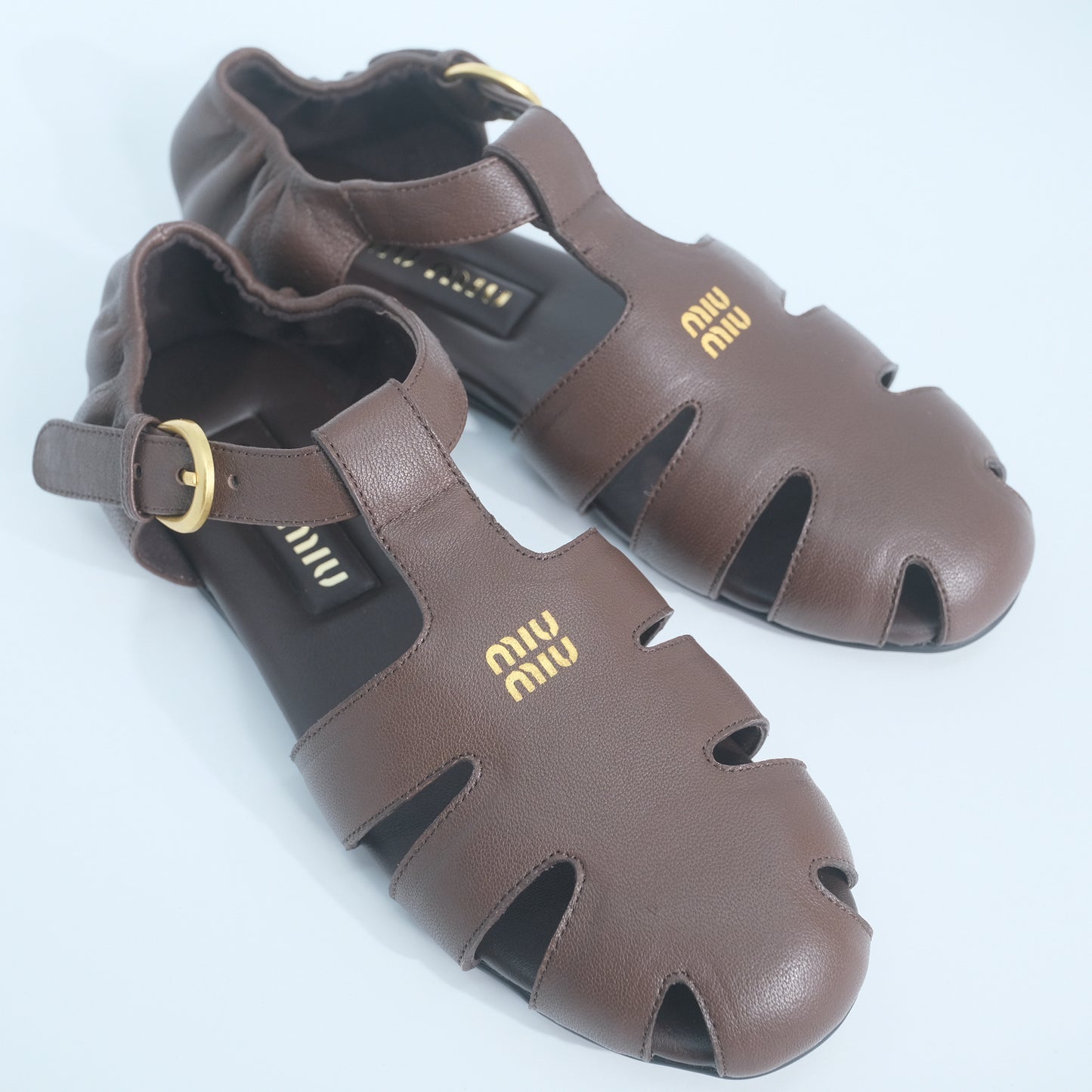 Miu Miu Mary Jane Flats (Maroon)