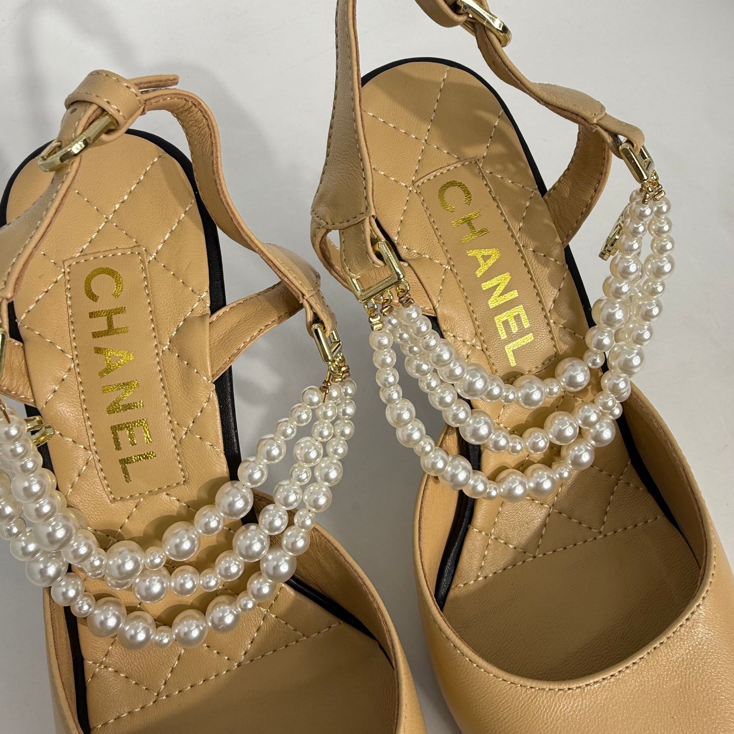 Chanel Pointed Pearl Slingback