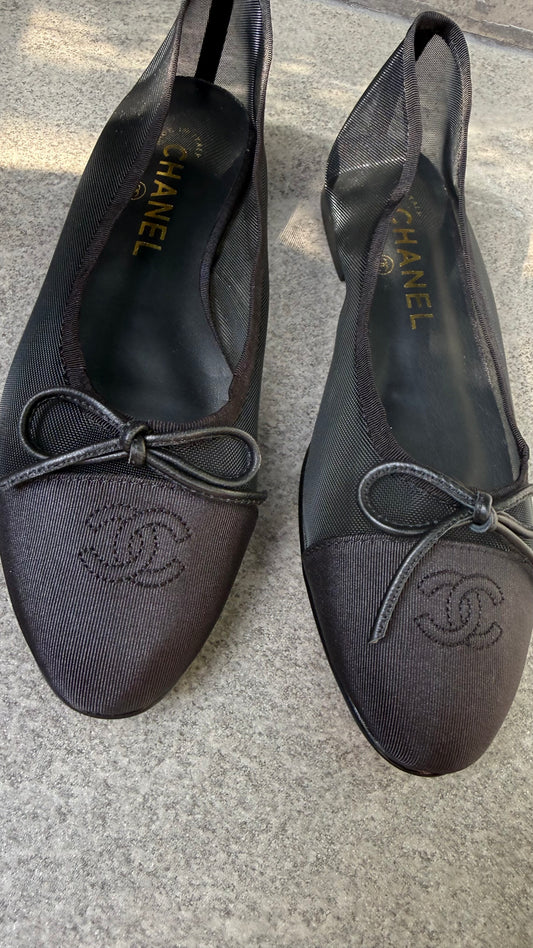 Chanel Mesh Ballet Flats (Black)