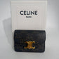 Celine Card Holder with Flap Triomphe in Triomphe Canvas