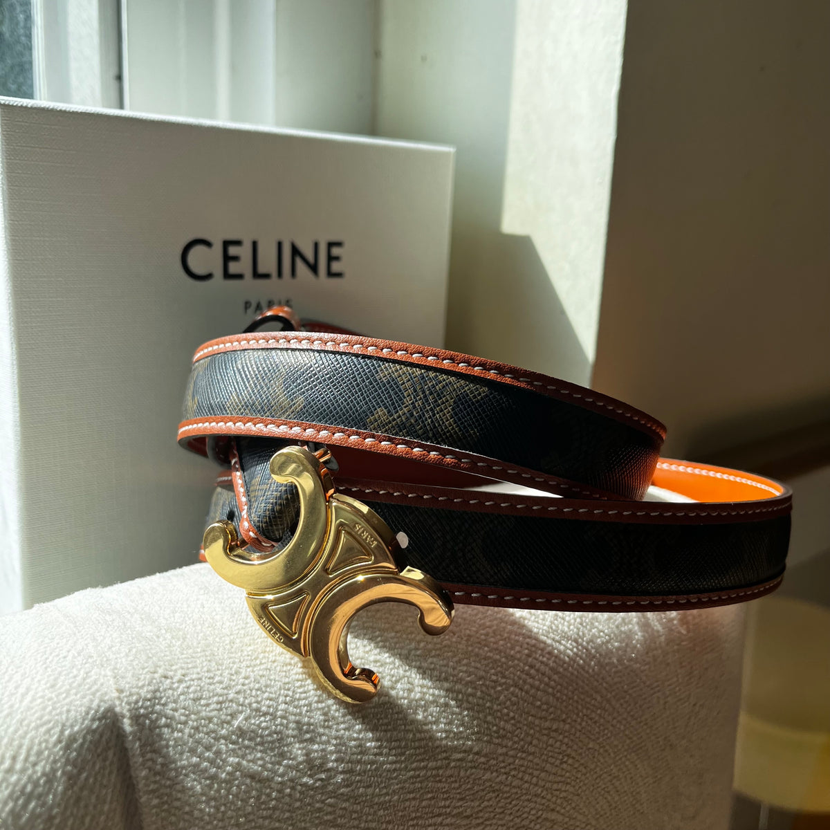 Celine Triomphe Belt Monogram
