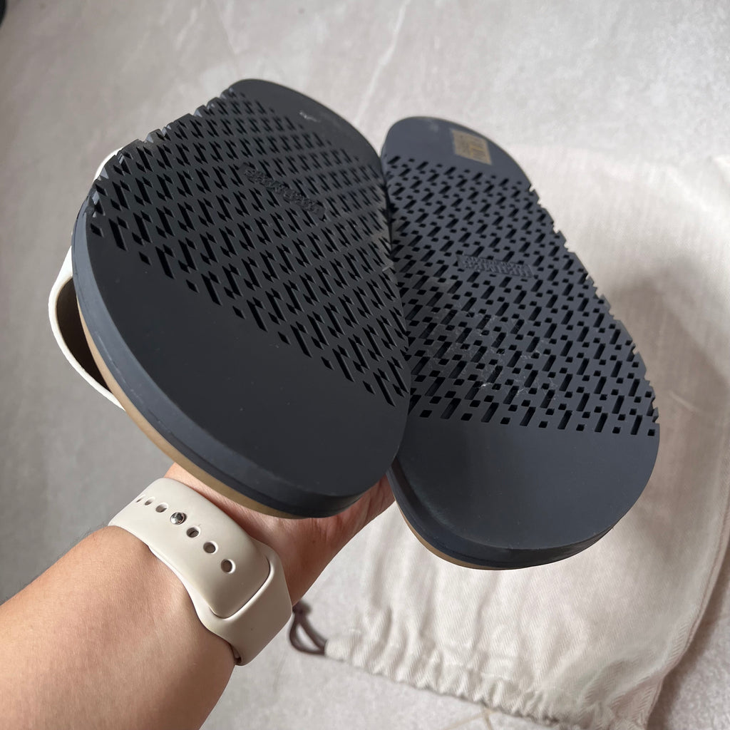 Hermes Chypre Sandals Tan/White