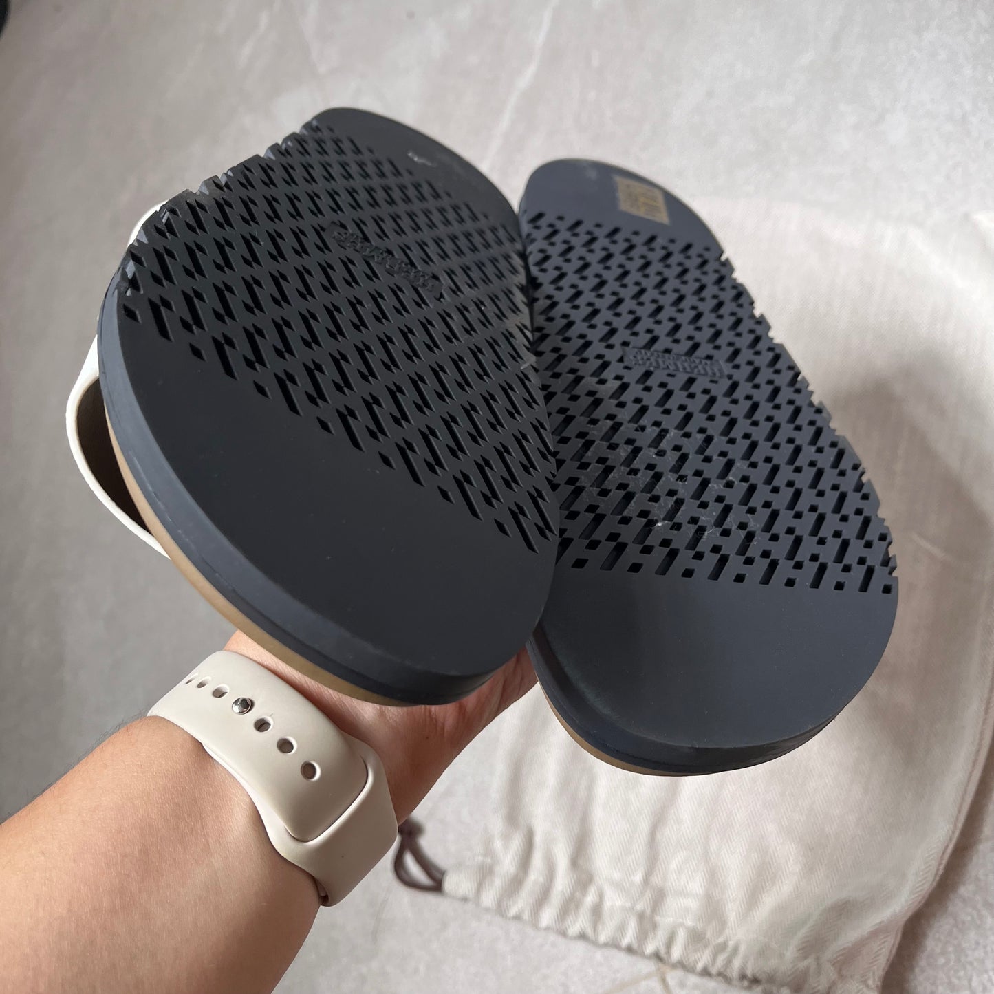 Hermes Chypre Sandals Tan/White