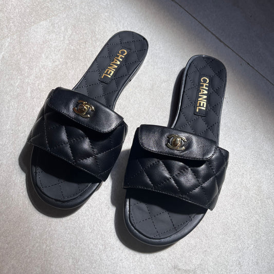 Chanel Quilted Flap Flats