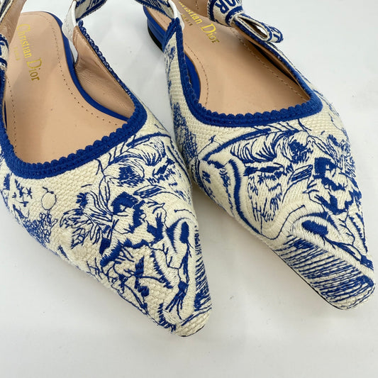 Christian Dior Slingback (Blue Elegant Print)