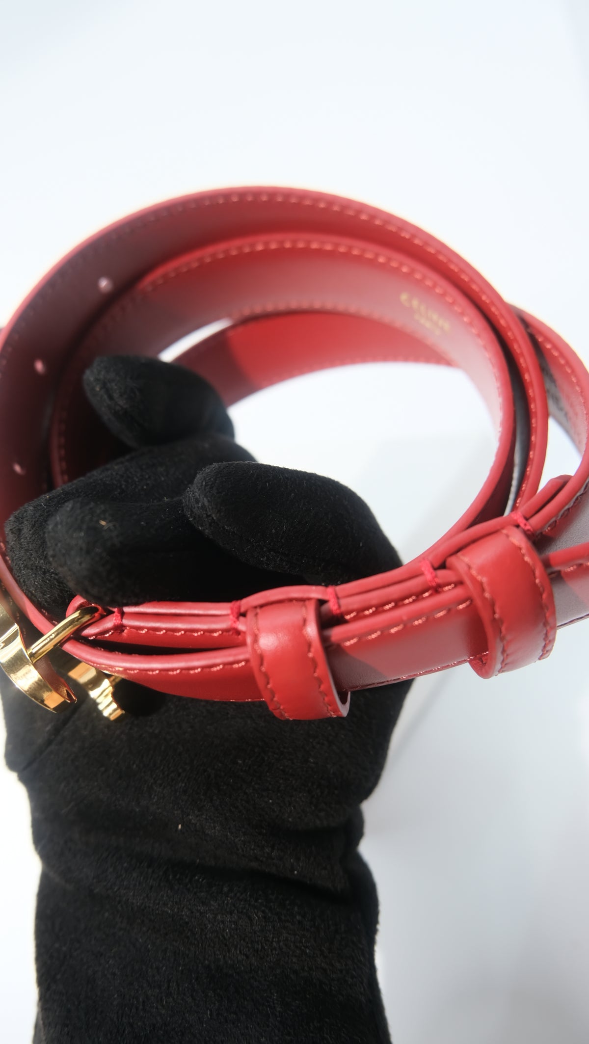 Celine Triomphe Belt (Red)