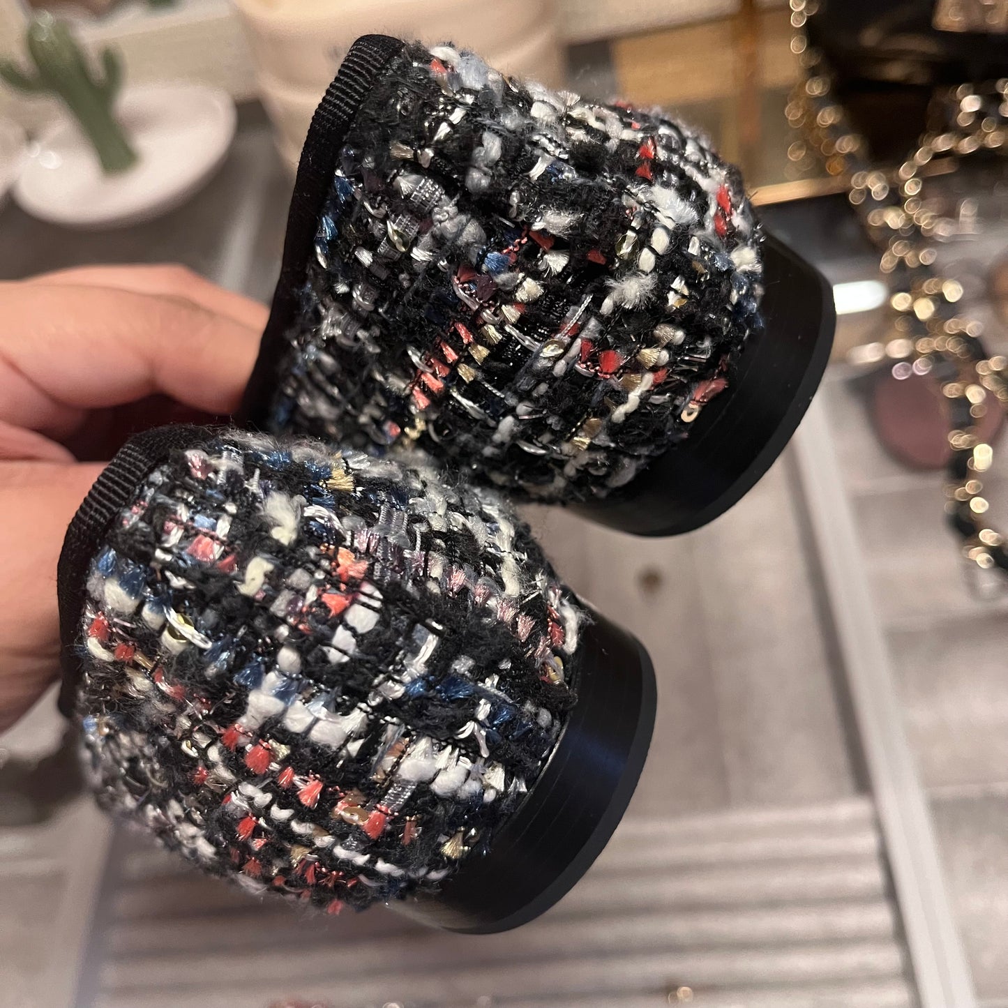 Chanel Tweed Ballet Sandals