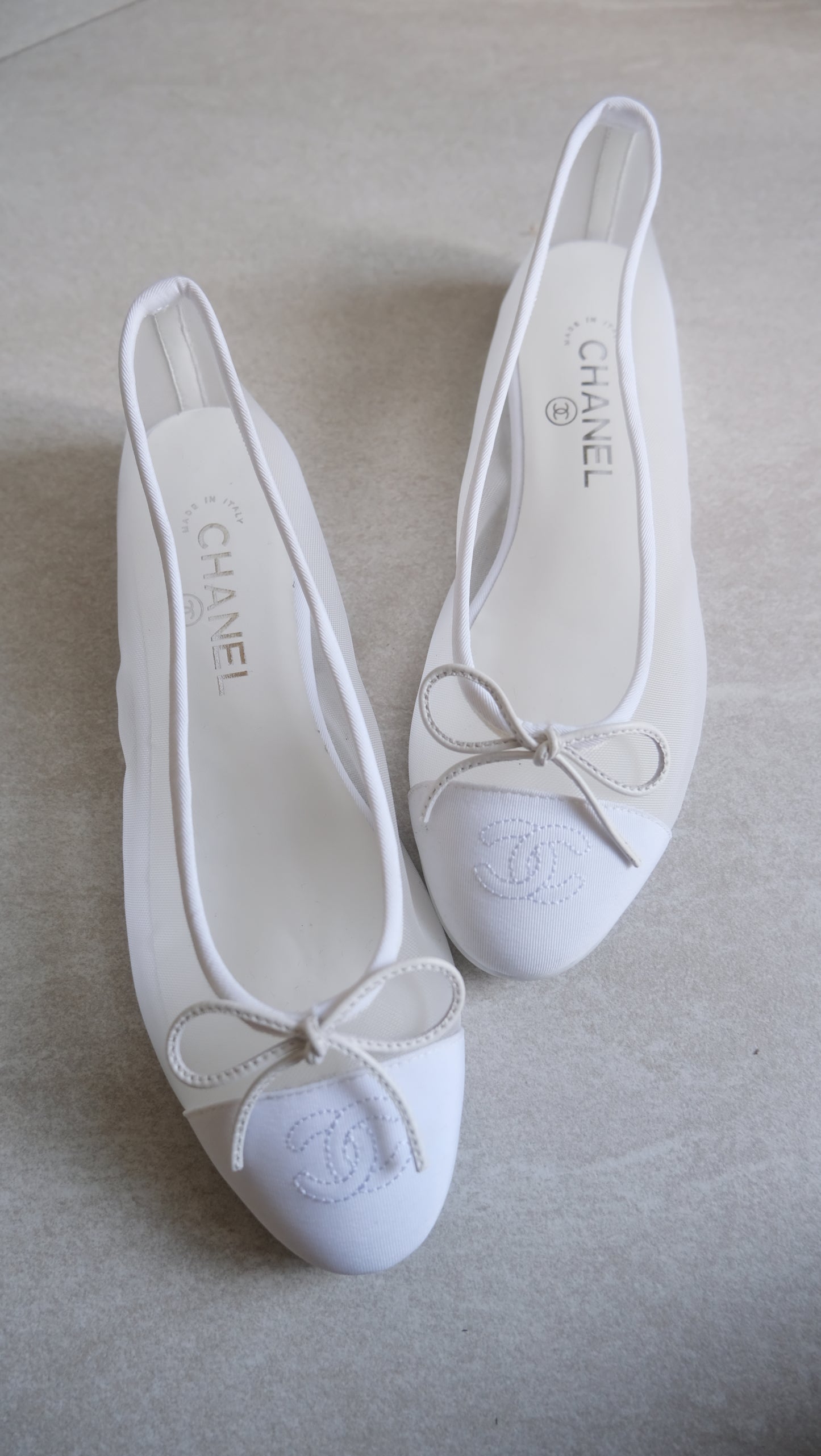 Chanel Mesh Summer Flats (White)
