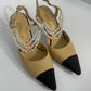 Chanel Pointed Pearl Slingback