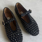Alaia Black Crystal Flats