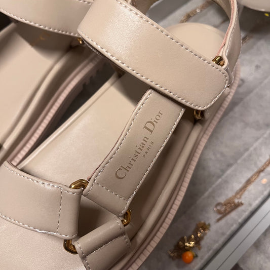 Christian Dior Dad Sandals  (Beige) Vertical Strap