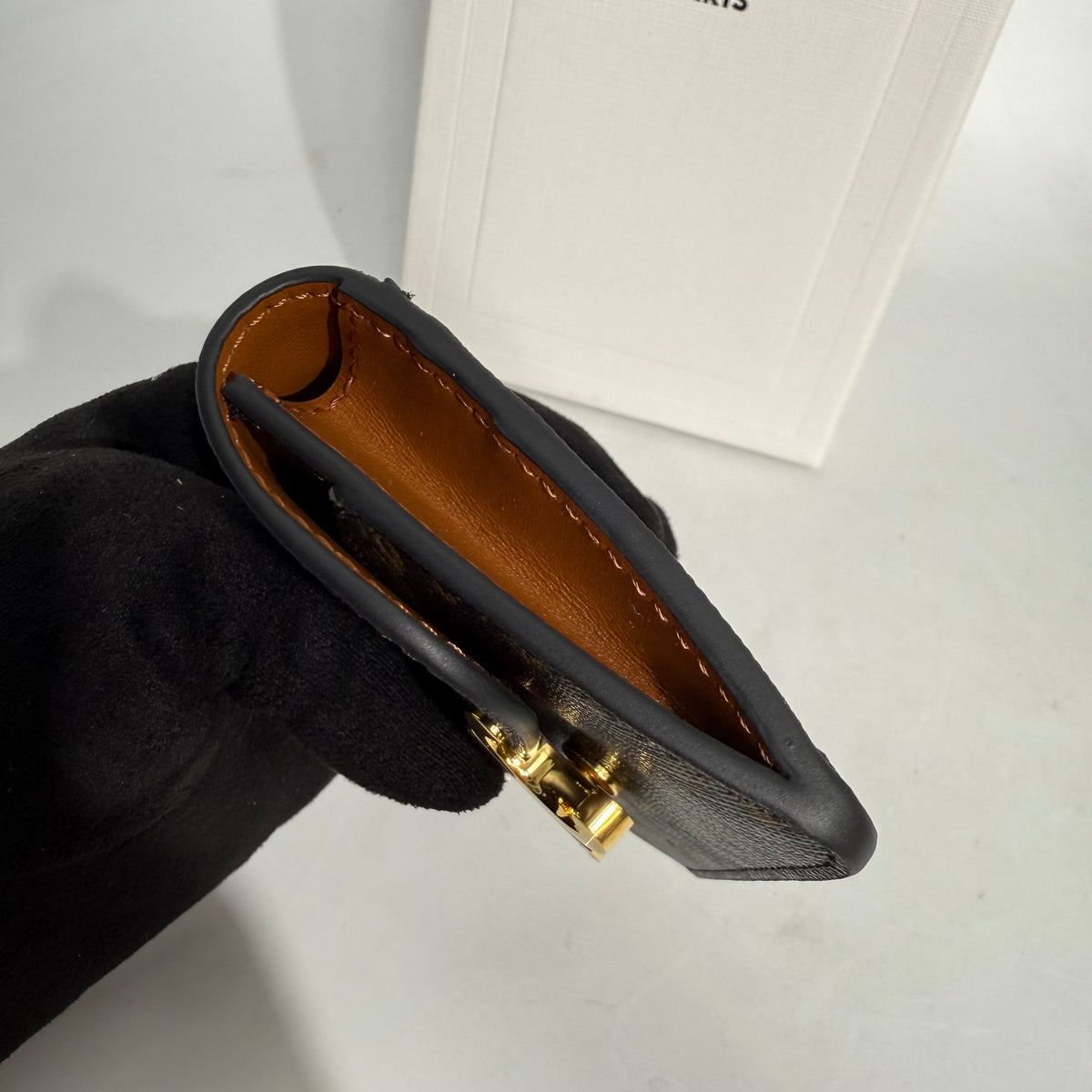 Celine Card Holder with Flap Triomphe in Triomphe Canvas