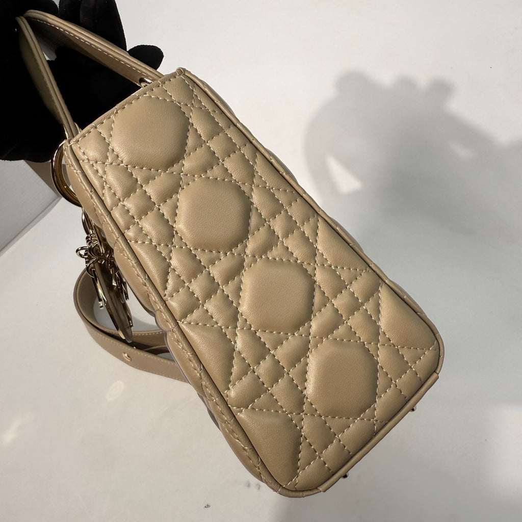 Lady Dior Cannage Taupe Crossbody