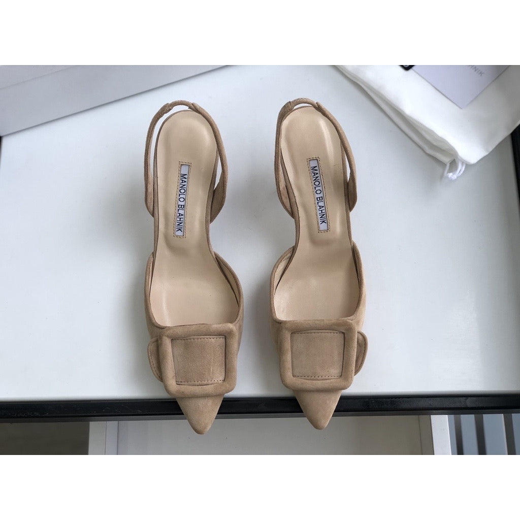 Manolo Blahnik Maysli Suede Slingback