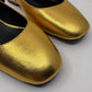 Hermes Mary Jane Gold Shoes