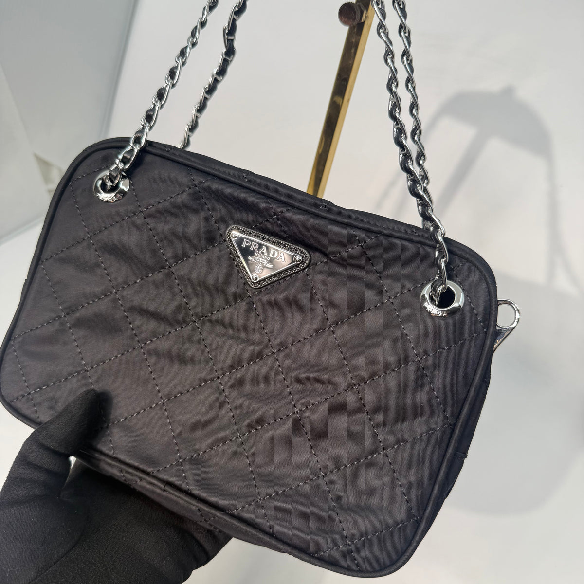 Prada Tessuto Impuntu Quilted Crossbody Bag