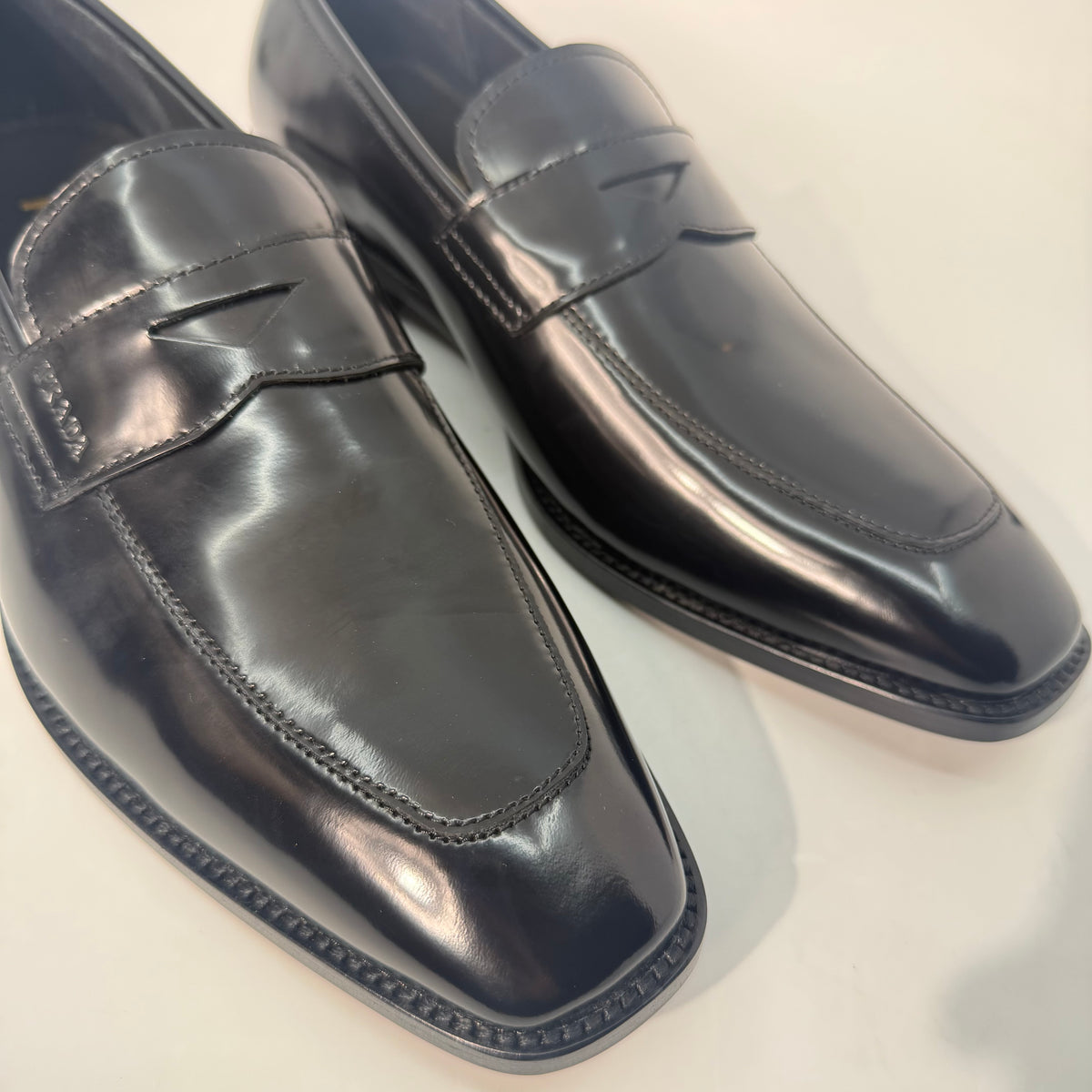 Prada Brushed Leather Mens Shoes