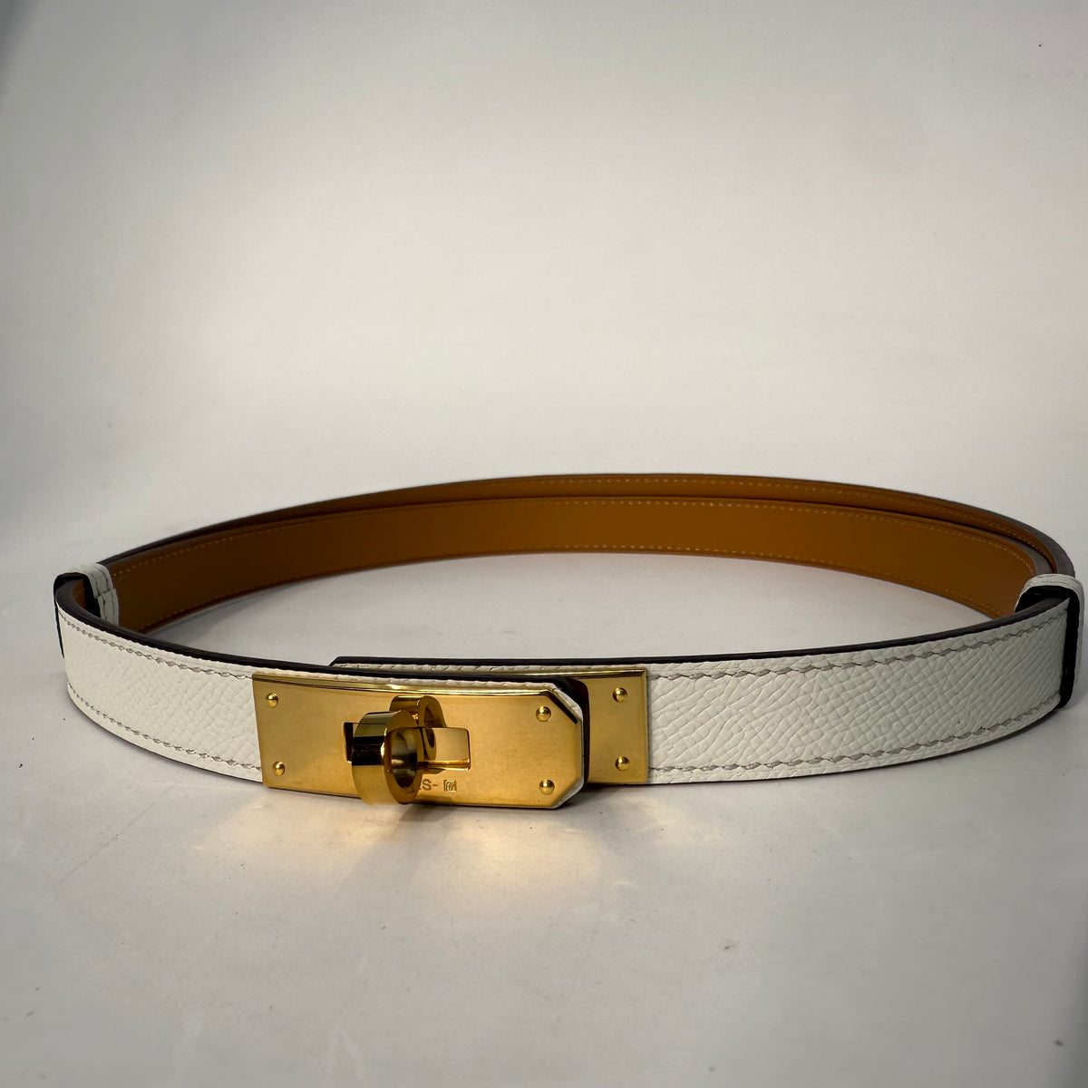 Hermes Kelly White Belt (GHW