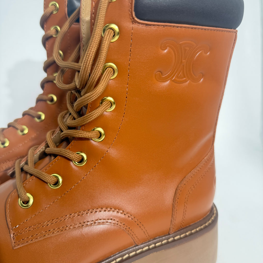 Celine Leather Lace-Up Boots