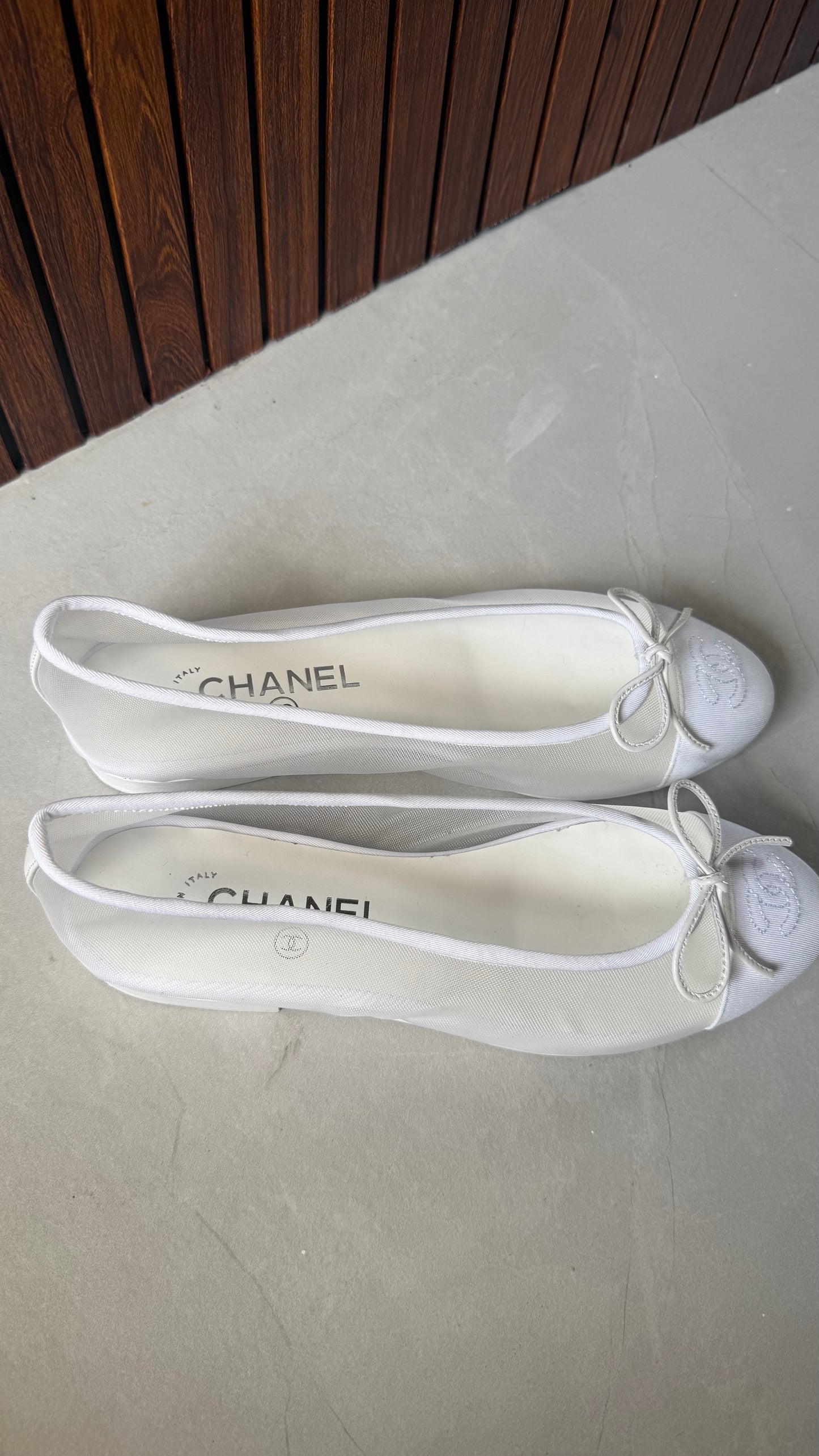 Chanel Mesh Summer Flats (White)