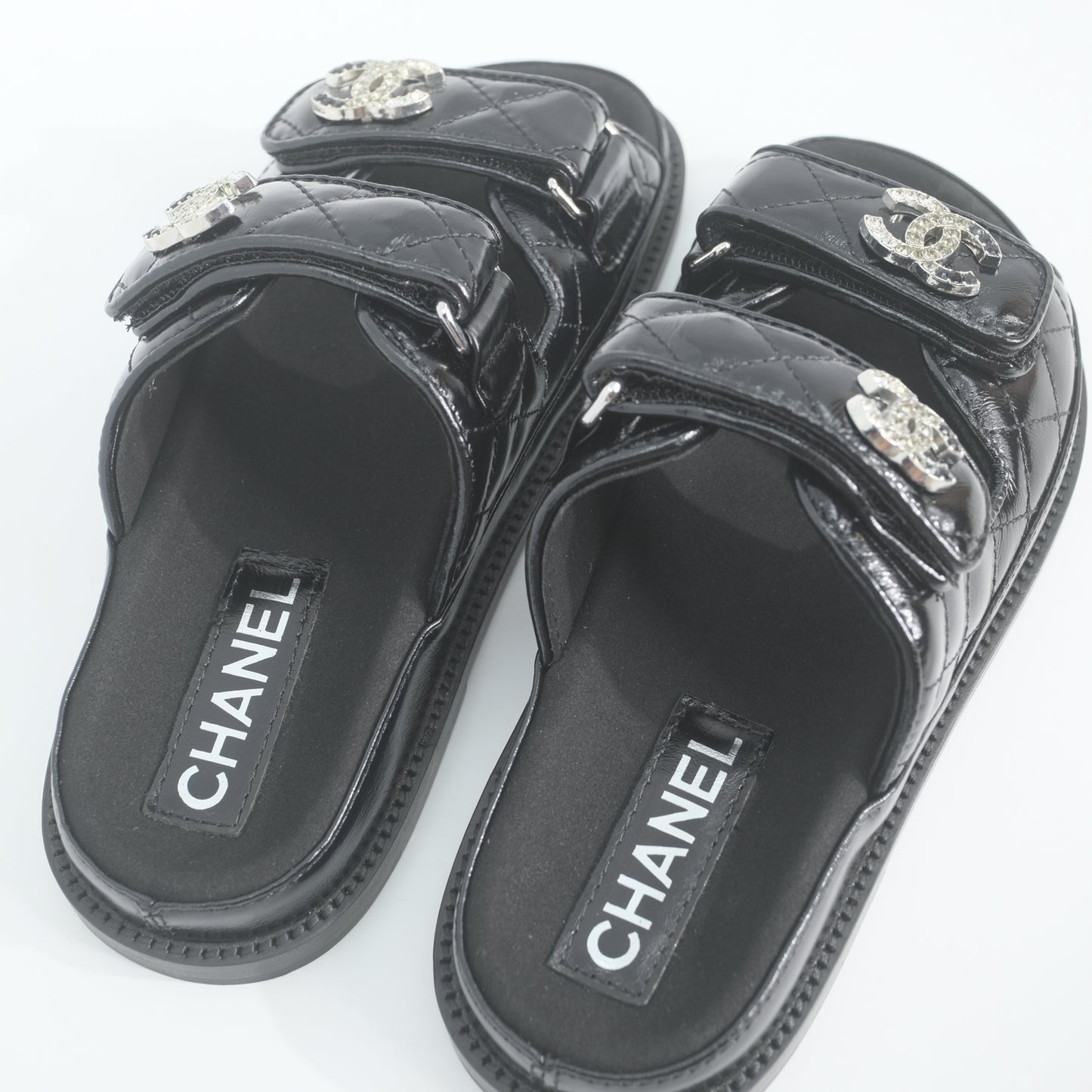 Chanel Patent Dad Sandals