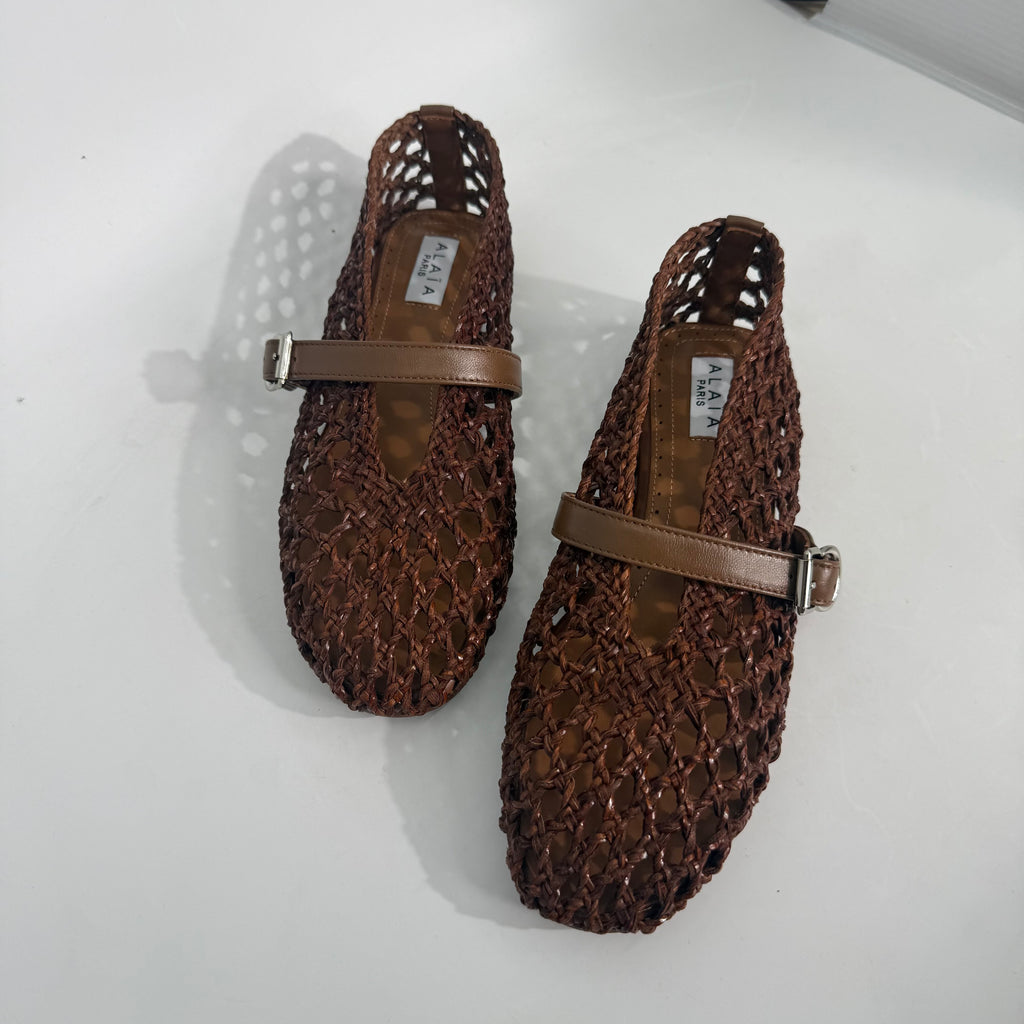 Alaia Net Flats (Brown)