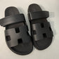 Hermes Chypre Black Sandals