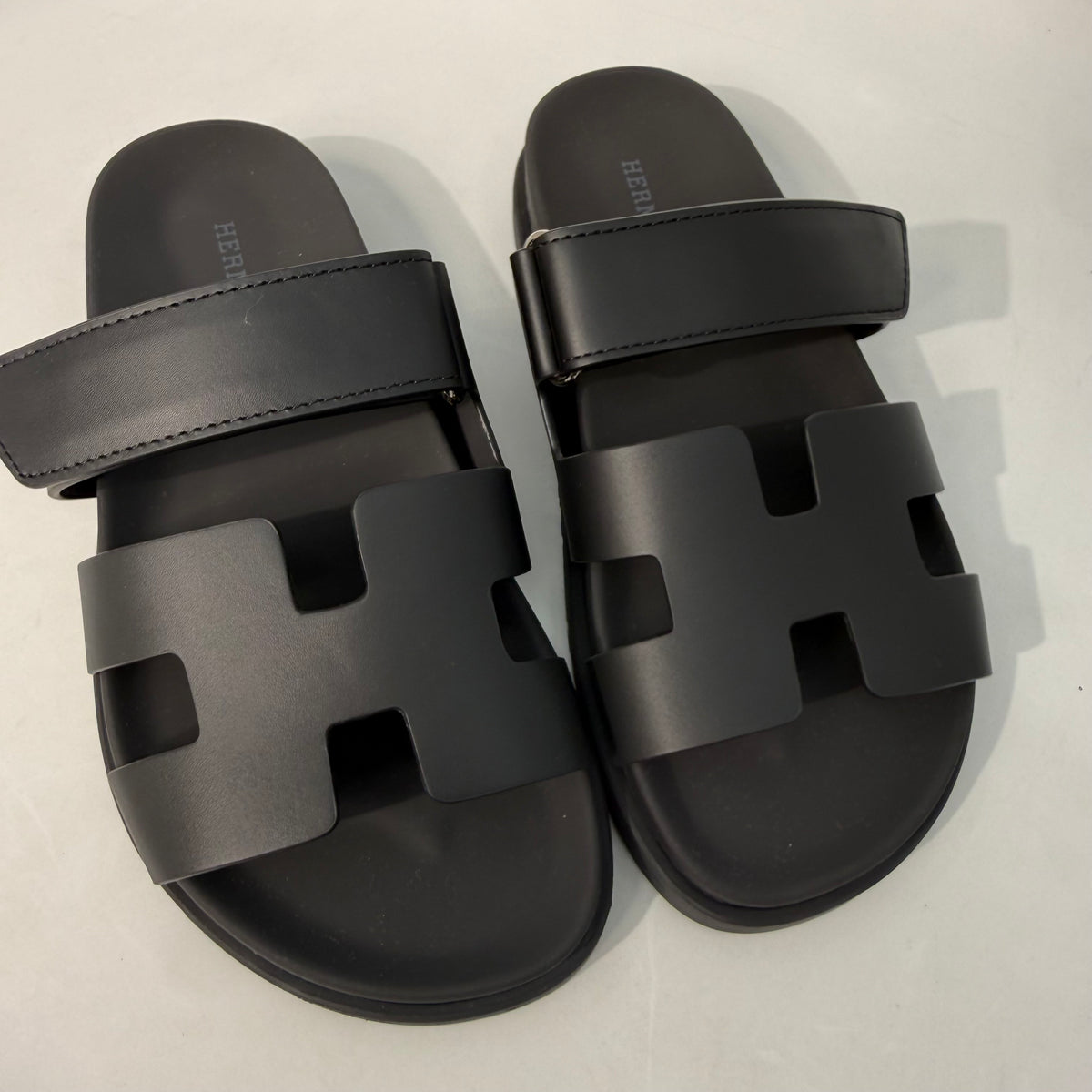Hermes Chypre Black Sandals