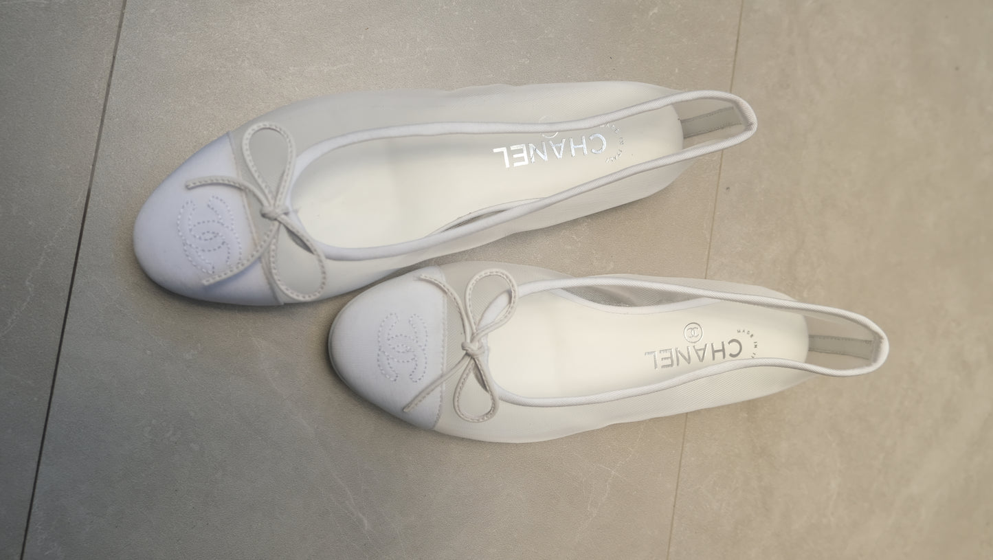 Chanel Mesh Summer Flats (White)