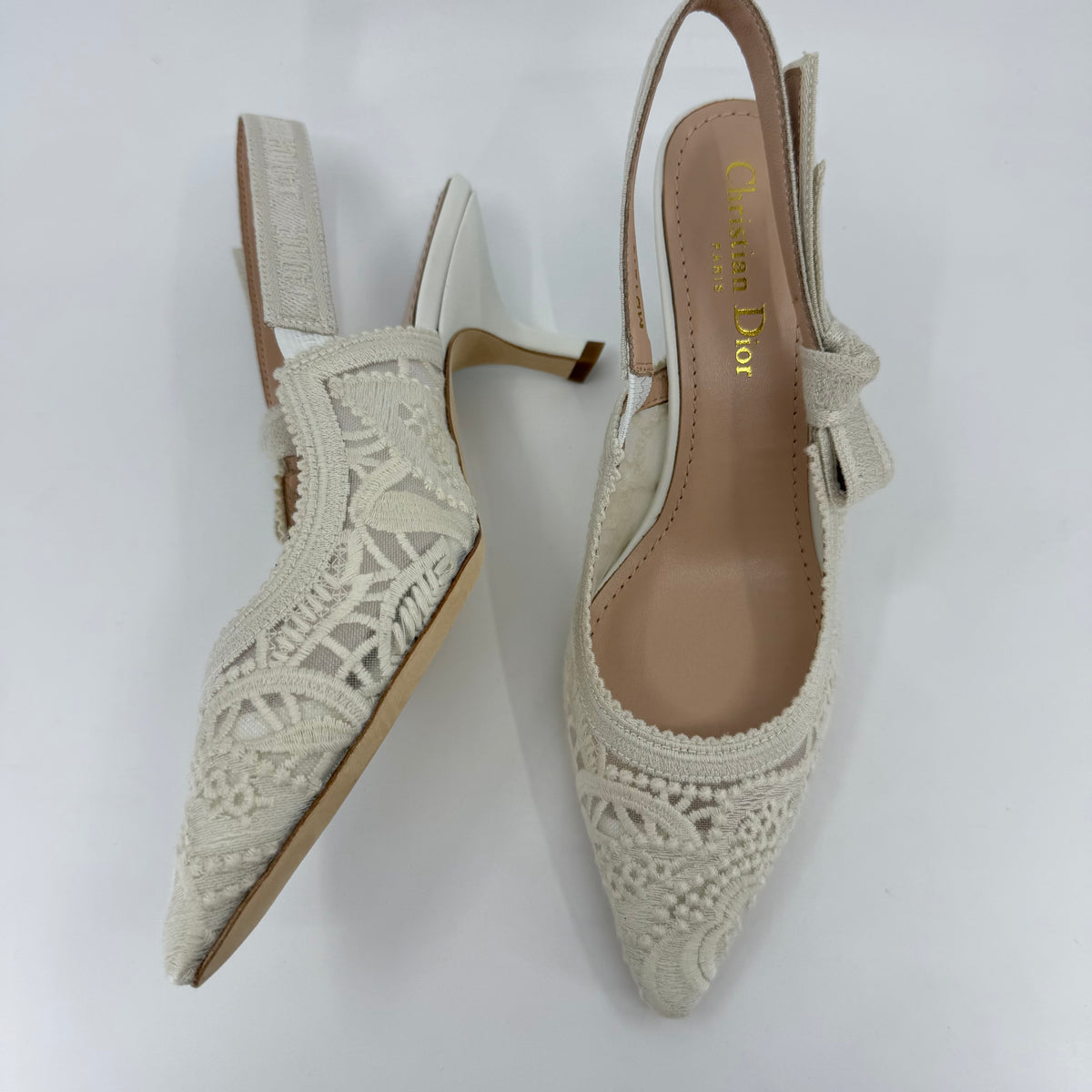 Christian Dior Lace Kitten Heels