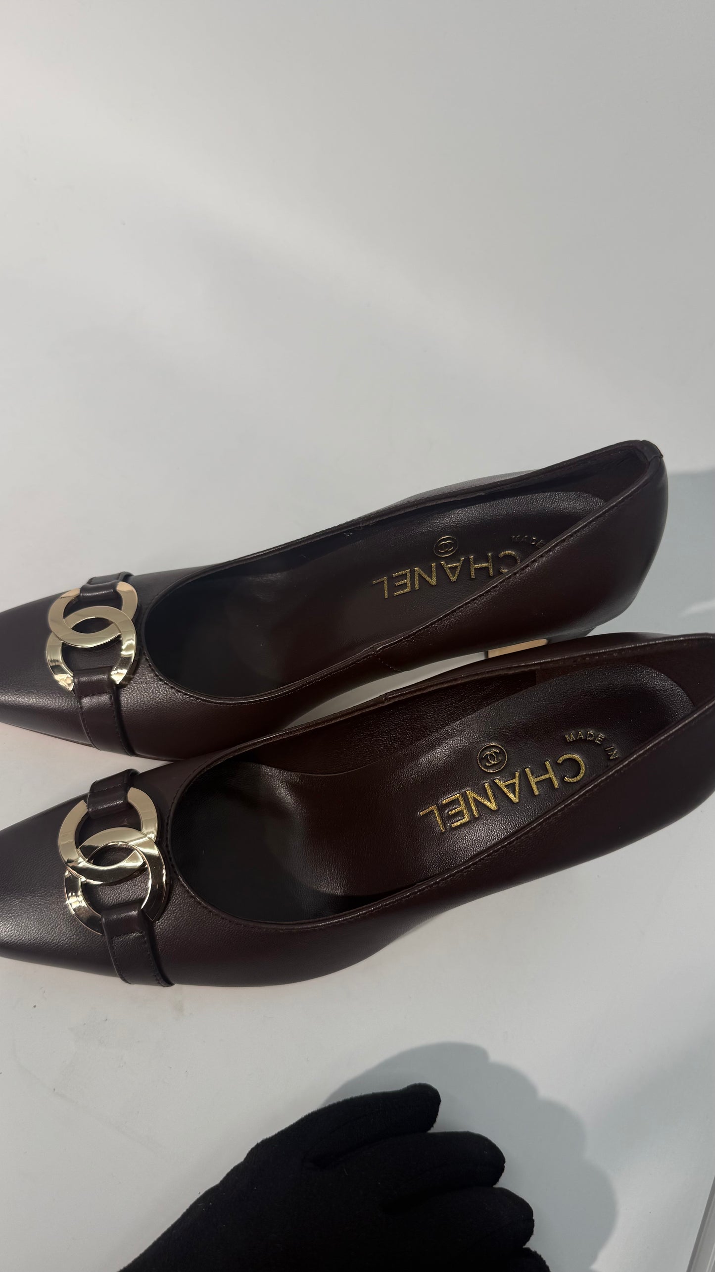 Chanel Square Cap Toe Pumps