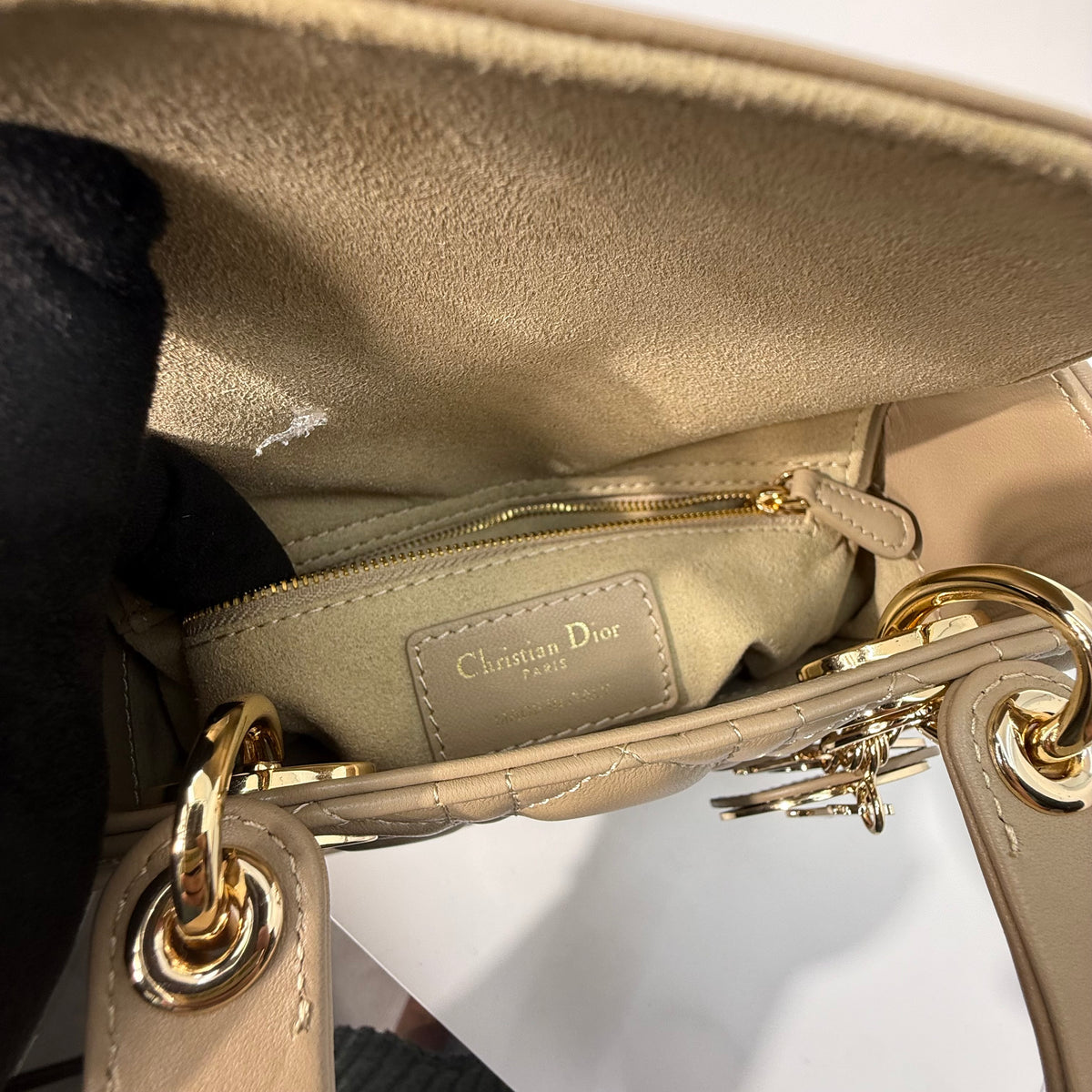 Lady Dior Cannage Taupe Crossbody