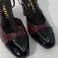 Chanel Croc Slingback Pumps