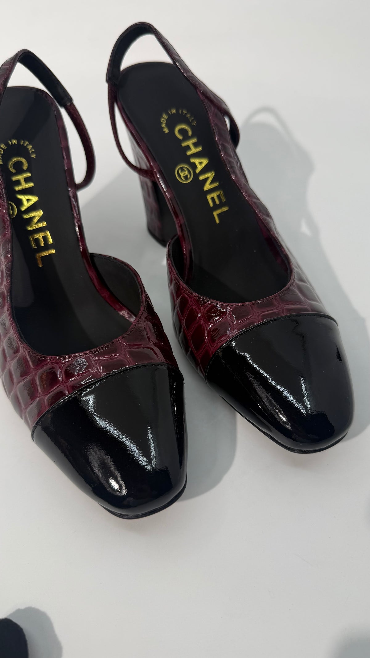 Chanel Croc Slingback Pumps