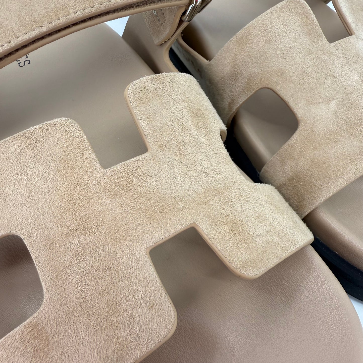 Hermes Chypre Suede Nude Sandals