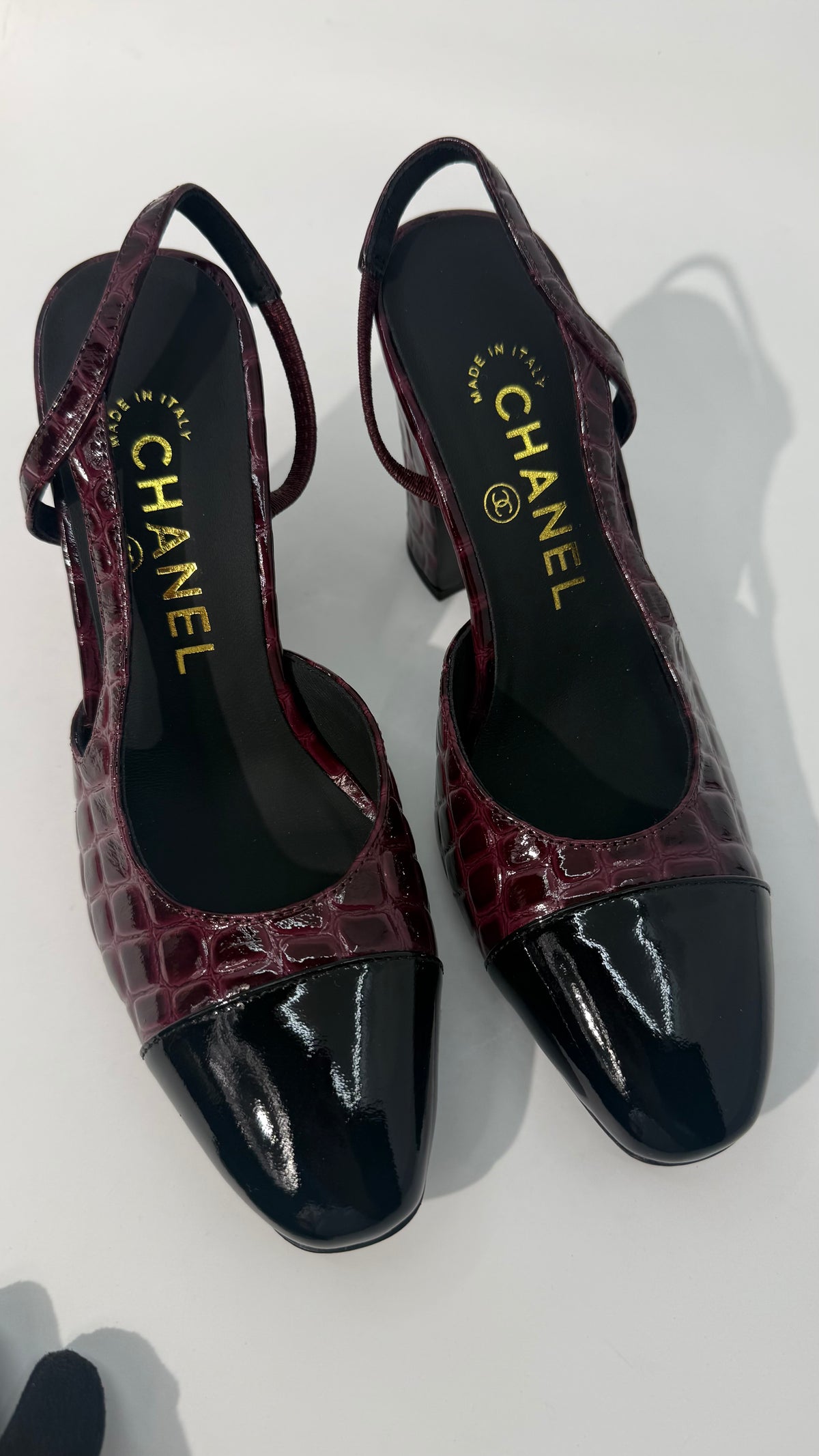 Chanel Croc Slingback Pumps