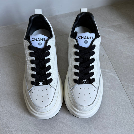 Chanel Leather White Sneakers