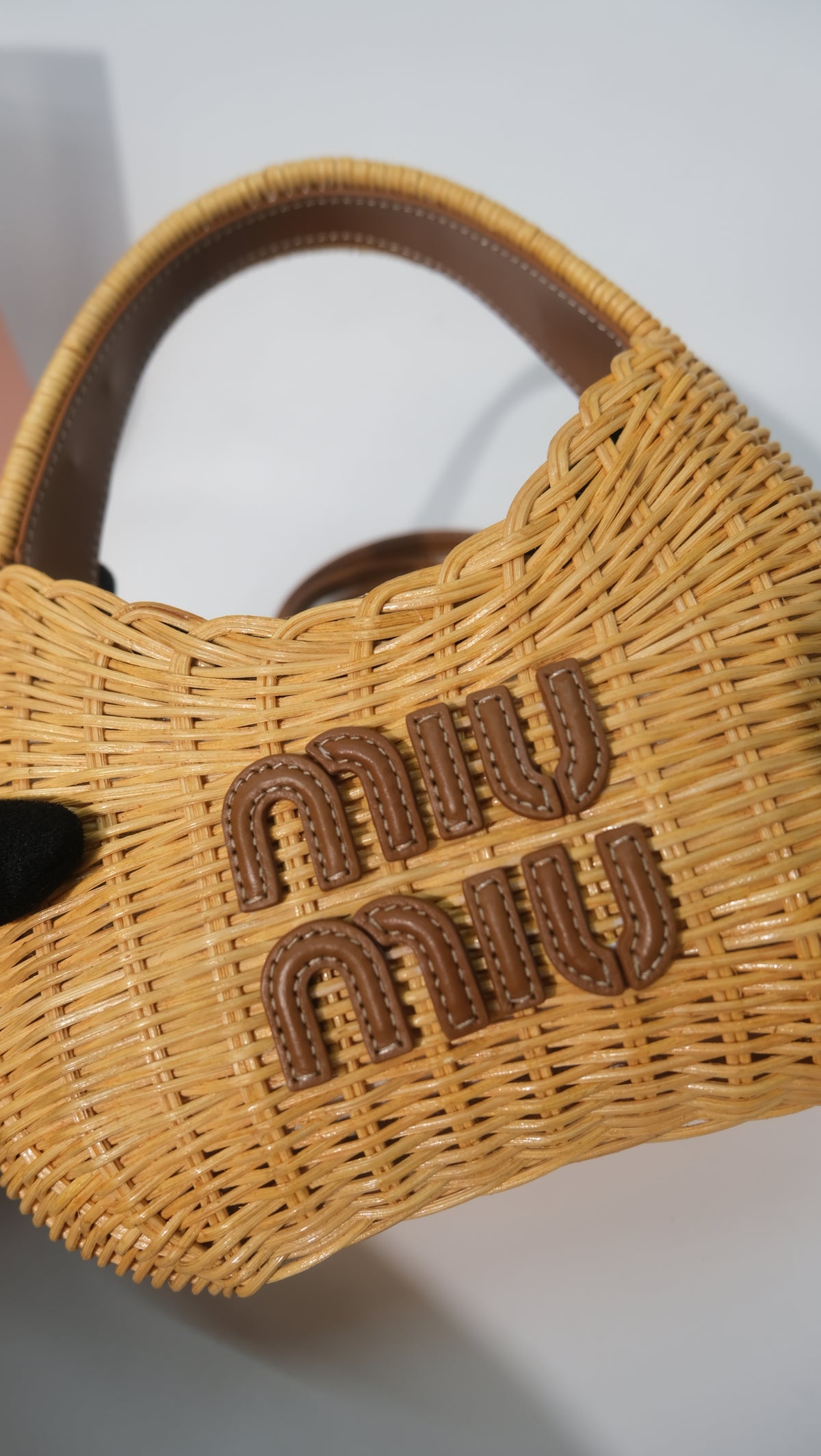 Miu Miu Wander Wicker Hobo Bag